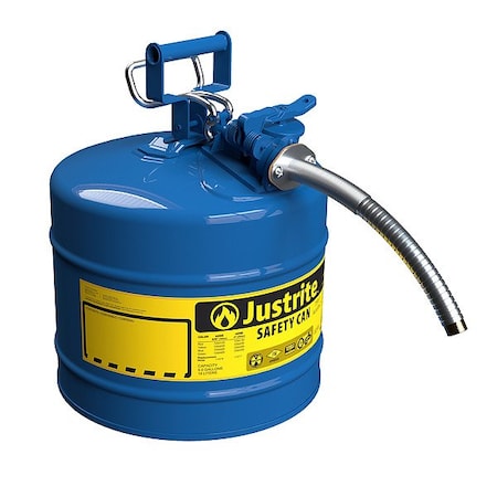 Justrite 7250330 TYPE II SAFETYCAN, Steel, Blue, HoseOD1 in