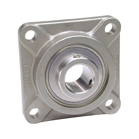 Iptci SUCSF204-20MM IP69K 4 Holes, Flange Bracket Housing, 4 Bolt Flange Bearing, Radial Ball, 20 mm Dia, Stainless Steel
