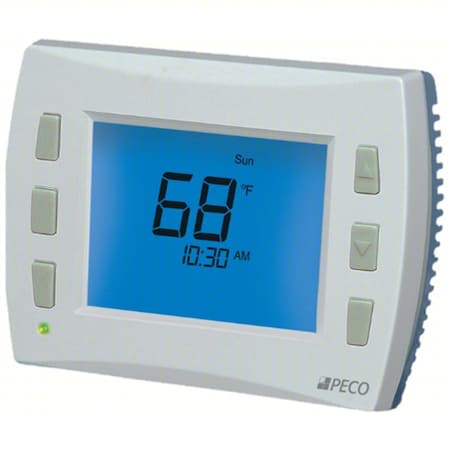 Peco TW180-1 Fan Coil Thermostat, Digital, Push Button