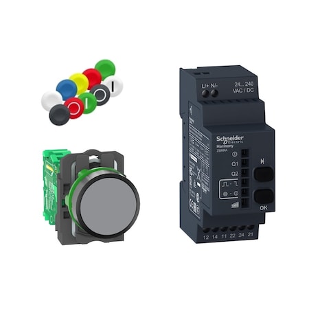 Schneider Electric XB5RFA02 Wireless Push Button Kit, Flush, Momentary Action, Not Applicable Release, Non-Illuminated