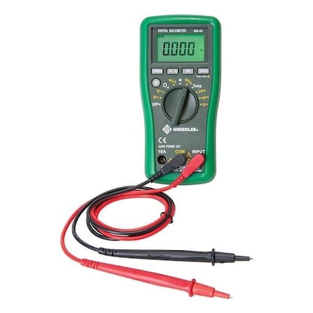 Greenlee DM-65 Digital Multimeter, 1,000 V Max DC, 0 V Max AC, Average, 6,000 Instrument Counts, LCD with Bargraph