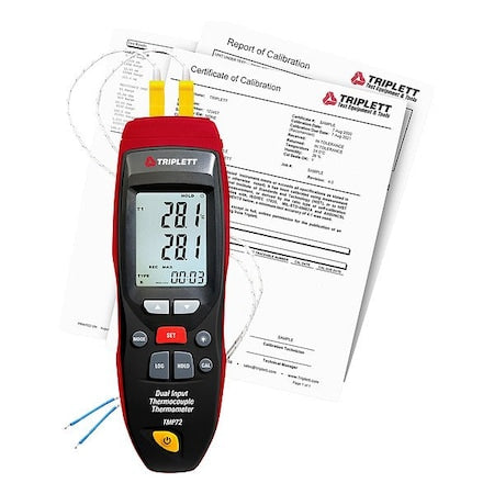 Triplett TMP72-NIST Thermometer, LCD, 2 in, Thermocouple