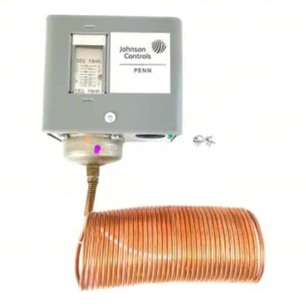 A70GA-1C Johnson Controls Line Voltage Mechanical Thermostat, Heat/Cool, 15-55°F