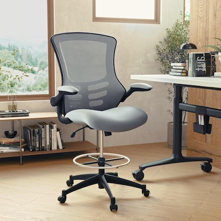 Flash Furniture BL-X-5M-D-DKGY-GG Drafting Chair, 50 3/4 in H, Black