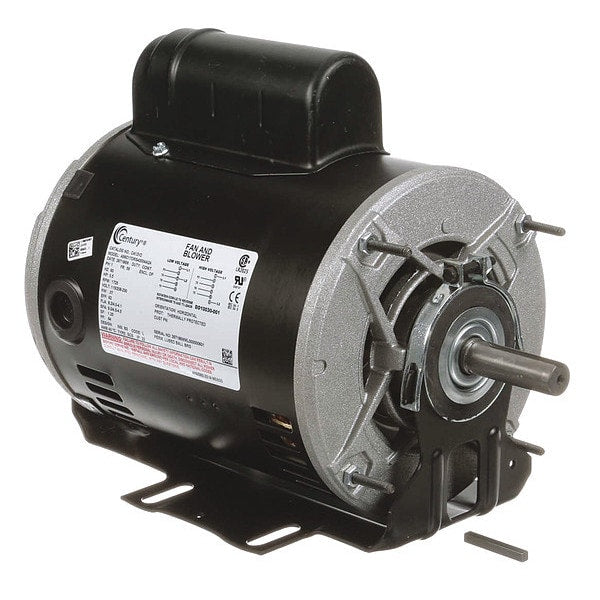 C412V2 Century Capacitor-Start Belt Drive Motor, 1/2 HP, 1725 RPM, 115/208-230V