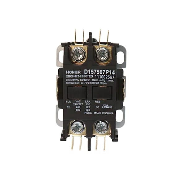 CTR2712 Trane 24V 2-Pole Contactor, genuine OEM replacement