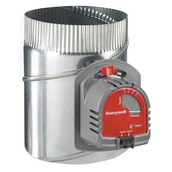 EARD8TZ Honeywell 8 in Round motorized damper with galvanized steel blades