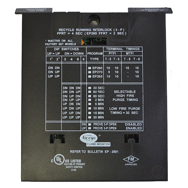 EP260 Fireye Programmer Module for 30 Second Purge Timing