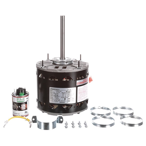 FD6000A Century PSC Fan and Blower Motor, 1/2 HP, 1075 RPM, 208-230V, Open Air Over