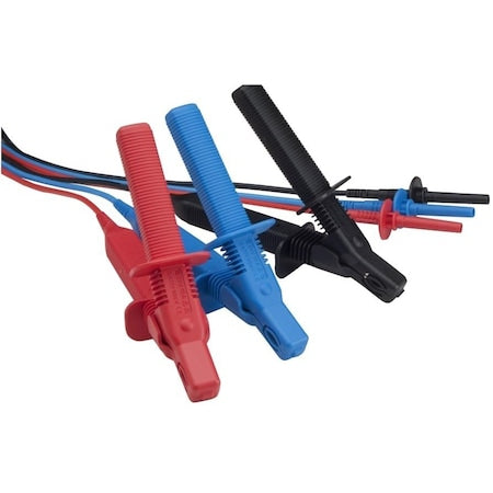 Megger 1008-022 Test LeadClip, 9.8 ft TestLead L, Black/Bl/Rd