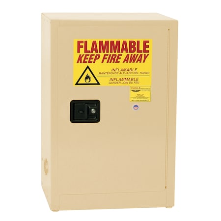 Eagle MFG 1924XBEI Flammable Safety Storage Cabinet, 12 gal, 1 Shelves, Steel, 23 1/4 in W x 35 in H x 18 in D, Beige