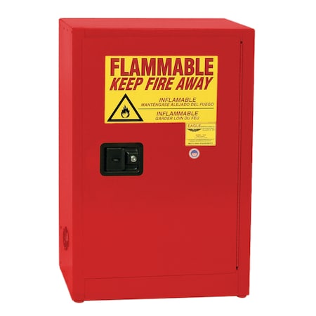 Eagle MFG 1924XRED Hazardous Material Storage Cabinet, 12 gal, 1 Shelves, Steel, 23 1/4 in W x 35 in H x 18 in D, Red