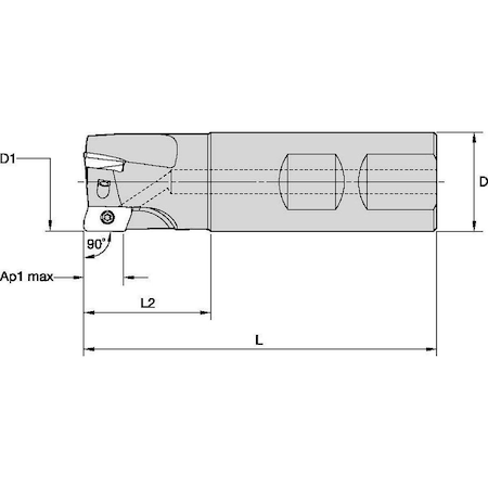 Widia 5416480 Indexable Profiling End Mill, VSM11 Series, High Speed Steel, 11.52 mm Depth of Cut