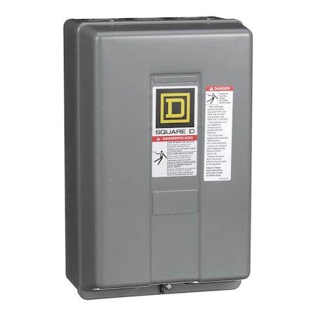 Square D 8903SPG3V02 Contactor, Type S, multipole lighting, electrically held, 60A, 4 pole, 110/120V AC 50/60Hz coil, NEMA 1