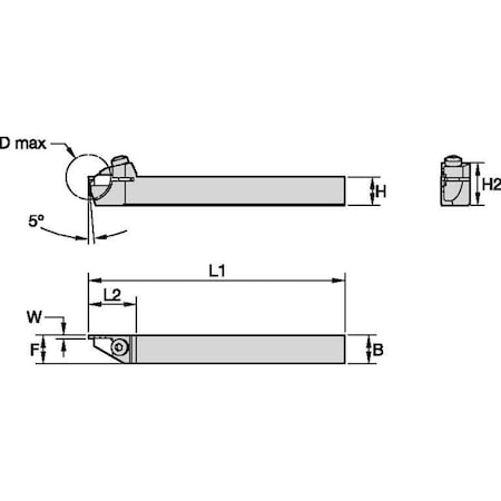 Widia 3653419 Thread Turning Toolholder, WMTCR2020K213
