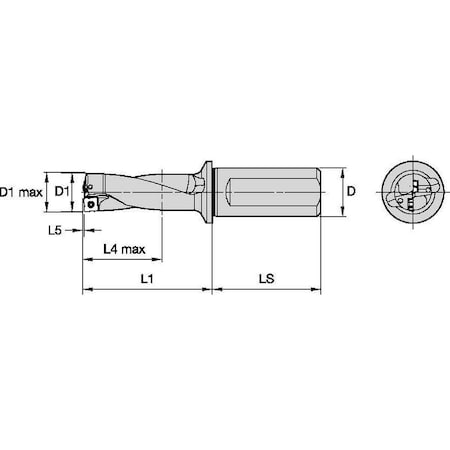 Widia 5538500 Indexable Insert Drill, 1-1/2
