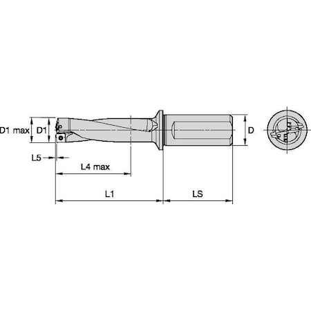 Widia 5538646 Indexable Insert Drill, 40.00 mm, TCF