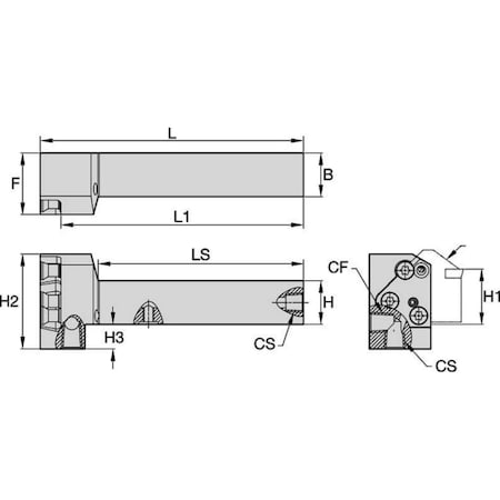 Widia 6498957 Grooving/Parting Toolholder, WGCME-C, LH