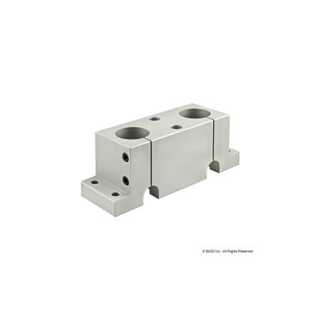 80/20 5250 Dbl Shaft Base, Aluminum, Slvr, 263/64 in, 21/2 in