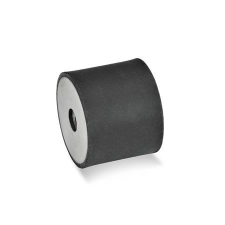 J.W. Winco 451-125-75-M16-EE-55 Vibration-Isolating Mount, 75 mm H