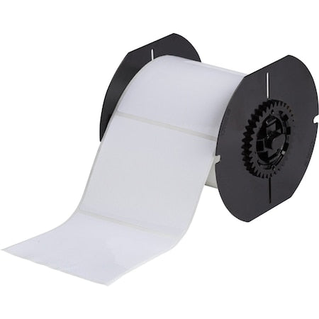 Brady B33-76-8591-WT Pre-Cut Label Stock Roll, White, Gloss