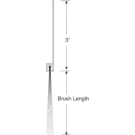 American Garage Door Supply BNS3383-12 Brushseal, SD, Nylon, 3-in Straight Holder, 3-in Brush, 12-ft.