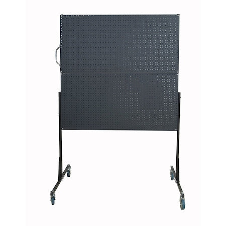 Triton Products F1-DBK 50 In. W Mobile Stand-Alone Pegboard Unit with 4 Black ABS Textured Finish DuraBoard Pegboards