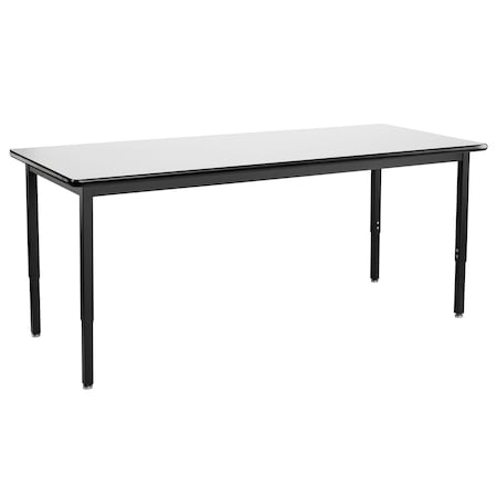 National Public Seating HDT3-3072W Rectangle Utility Table, Height Adjustable, 30