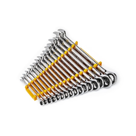 Gearwrench 86928 16 Piece 90-Tooth 12 Point Metric Combination Ratcheting Wrench Set