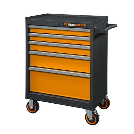 Gearwrench 83241 Tool Cabinet, 5 Drawer, Black/Orange, 26 in W
