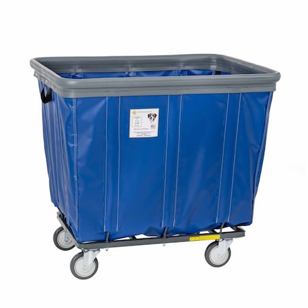 R&B Wire Products 406SOBC/BL Vinyl Basket Truck with Air Cushion Bumper and Steel Base, 6 Bushel, Blue