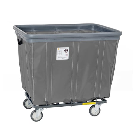 R&B Wire Products 408SOBC/GRY Vinyl Basket Truck with Air Cushion Bumper and Steel Base, 8 Bushel, Gray