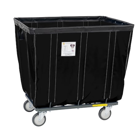 R&B Wire Products 412SOC/BLK Vinyl Basket Truck with Steel Base, 12 Bushel, Black