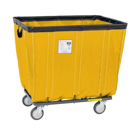 R&B Wire Products 410SOC/YEL Vinyl Basket Truck with Steel Base, 10 Bushel, Yellow