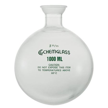 Chemglass CG-1508-P-35 Boiling Flask, Colorless, 200 mm H