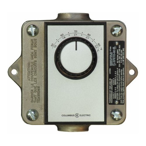 EPETD8D TPI Line Voltage Thermostat for Hazardous Locations, 50-90°F