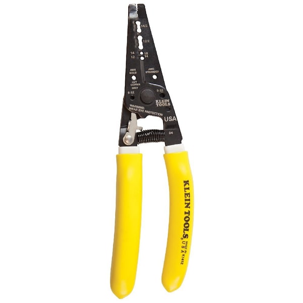 K1412 Klein Tools Curved wire stripper for solid and stranded wire