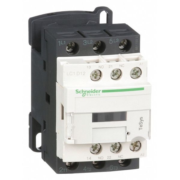 LC1D12B7 Schneider Electric IEC Magnetic Contactor, 3-Pole, 1NO/1NC, 24V AC, Screw Clamp