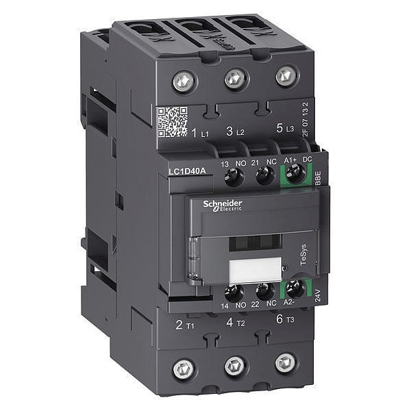 LC1D40ABBE Schneider Electric IEC Magnetic Contactor, 1NO/1NC, 24 V DC coil, 3 poles