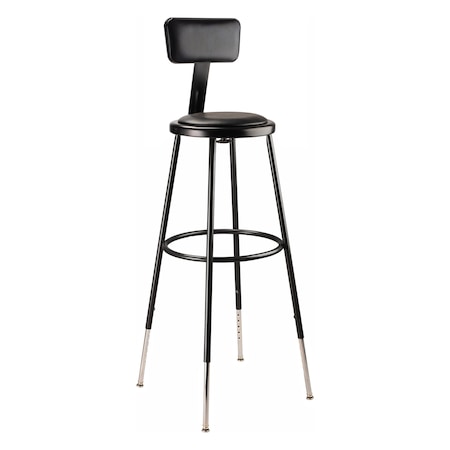 National Public Seating 6430HB-10 Black Vinyl Stool Back, 31-39