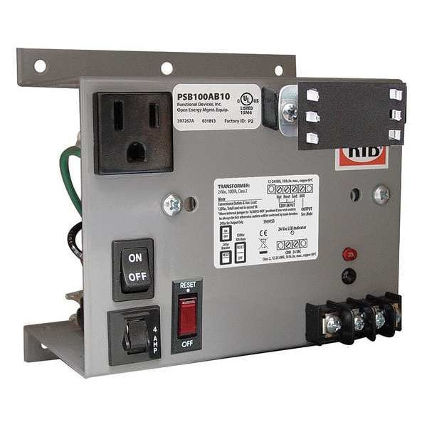 PSB100AB10 Functional Devices-Rib Class 2 Transformer, 120V AC to 24V AC, 100 VA