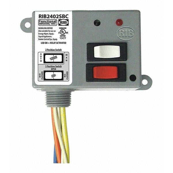 RIB2402SBC Functional Devices-Rib Enclosed Relay, 20A SPDT with Override