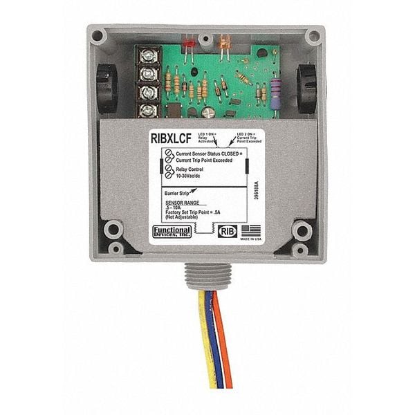 RIBXLCF Functional Devices-Rib Enclosed Current Switch/Relay, Fixed, 10 Amp