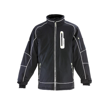Refrigiwear 0790RBLK2XL Men's Softshell Jacket, Polyester, Dual Front Zipper, Black, 2XL