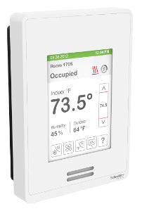 SE8350U5B11 Schneider Electric Thermostat (BACnet FCU) with occupancy and relative humidity, white