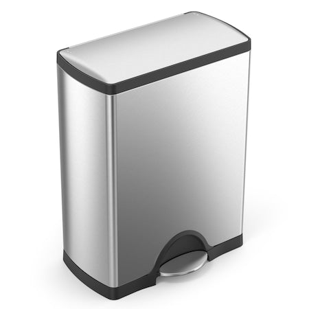 Simplehuman CW1816 132 gal Rectangular Step-On Can, Brushed, Foot Pedal, Stainless Steel, 19.8 in
