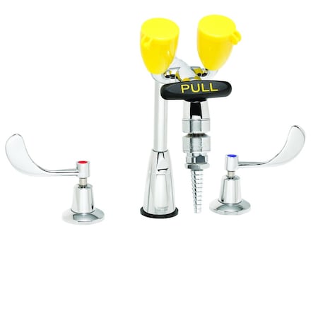 Speakman SEF-1800-ST Eyewash/Faucet Combination, Faucet Mount, 9.5 H, Chrome & Yellow