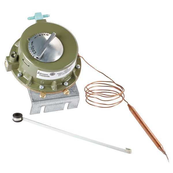 T-3100-2 Johnson Controls Pneumatic Thermostat for Heating and Cooling, 0 to 25 psi