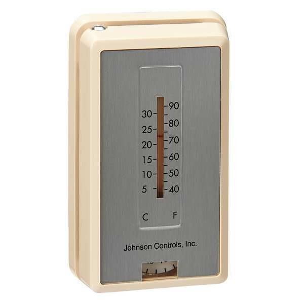 T-4100-1 Johnson Controls Pneumatic Thermostat, Direct Acting, Vertical, Heating and Cooling
