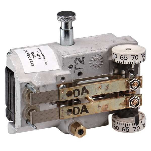 T-4756-205 Johnson Controls Pneumatic Dual Temperature Thermostat for Heating and Cooling